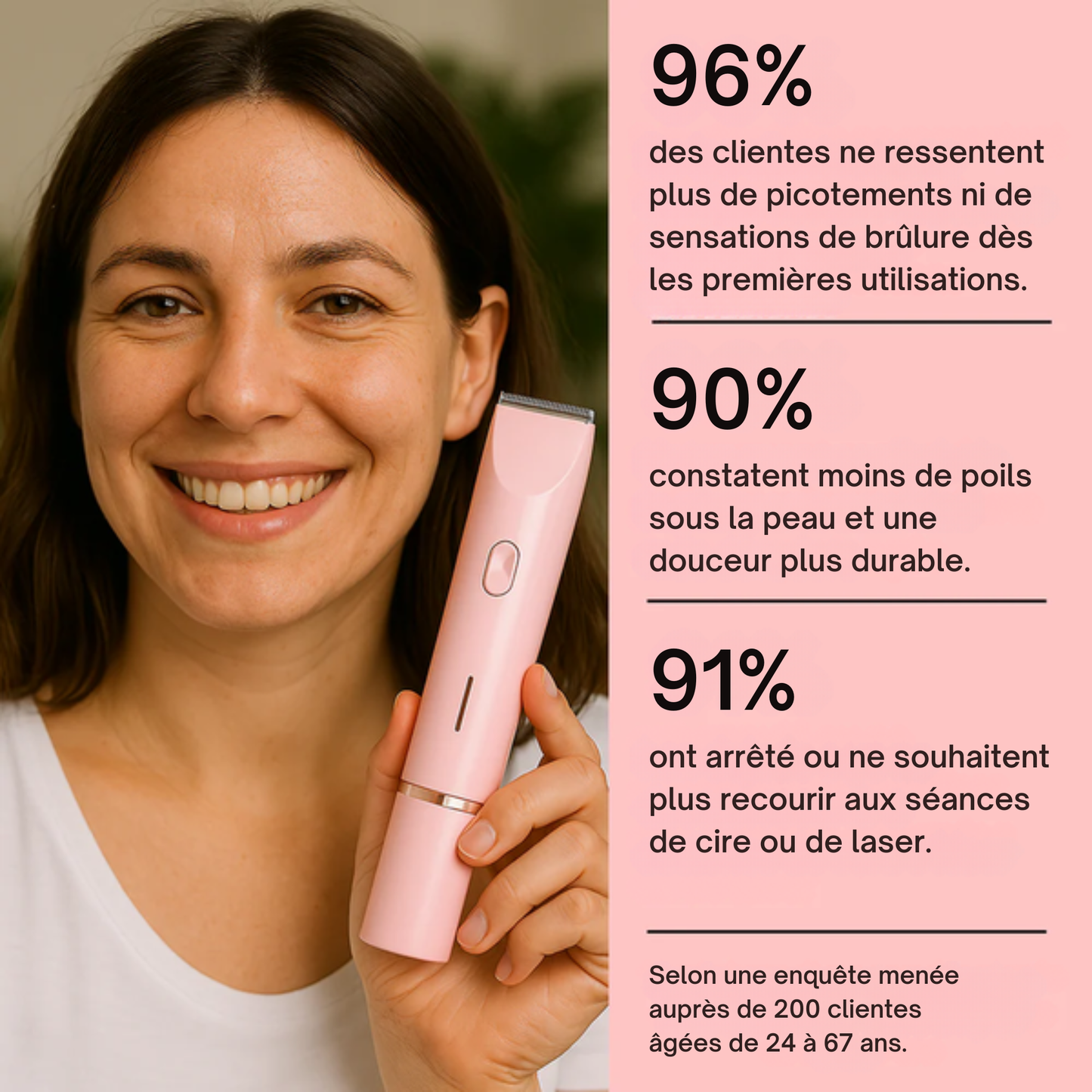 SATINEVA® PRO • Rasoir 2-en-1 électrique intime